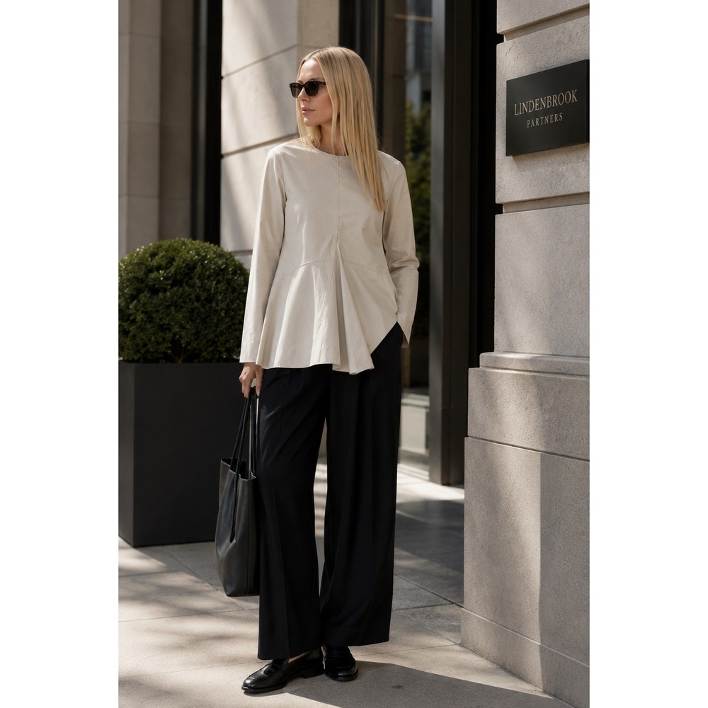 COS Pleated Tie Back Tunic Blouse
